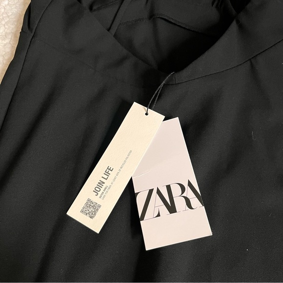 NWT ZARA - Black Surplice Dress - Picture 9 of 9